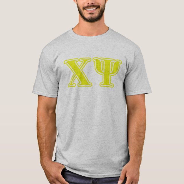 Chi Psi Yellow Letters T-Shirt (Front)