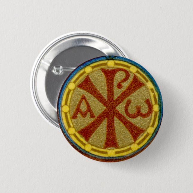 Chi Rho / Alpha Omega Medallion from SNV 36 Button (Front & Back)