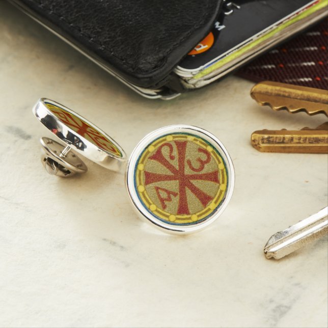 Chi Rho / Alpha Omega Medallion from SNV 36 Lapel Pin (In Situ)