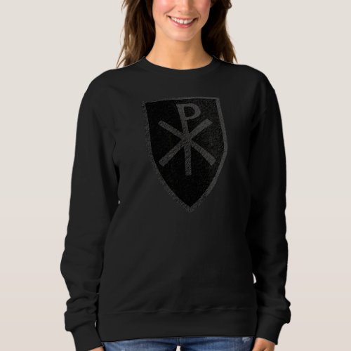 Chi Rho Christian Jesus Christ Symbol Shield Crest Sweatshirt