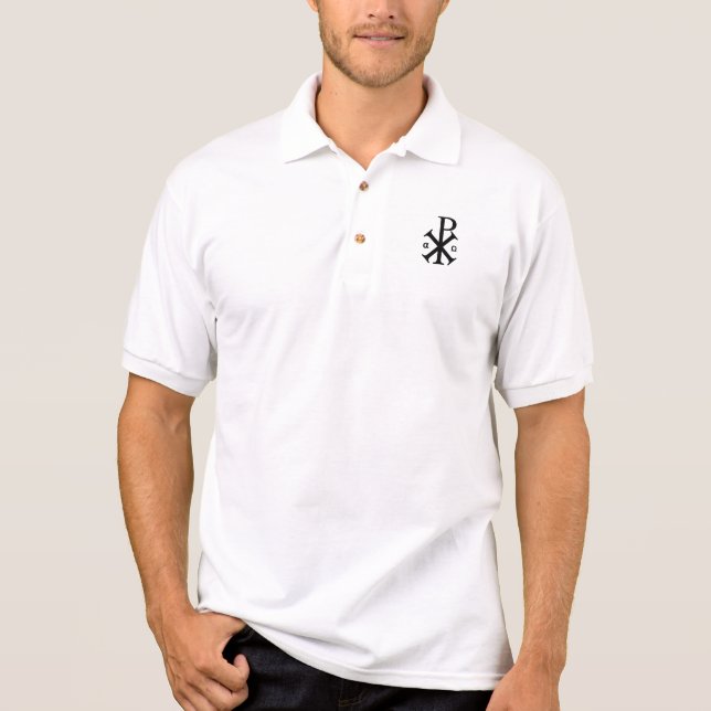 Chi Rho Christian Symbol Polo Shirt (Front)