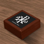 Chi Rho Christogram Gift Box<br><div class="desc">Chi-ro christogram icon. Vector monochrom icon with customizable color. Custom background color. Custom text.</div>
