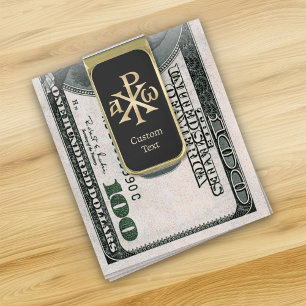Chi Rho Christogram Gold Finish Money Clip