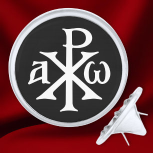 Chi Rho Christogram Silver Finish Lapel Pin