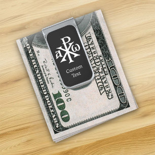 Chi Rho Christogram Silver Finish Money Clip