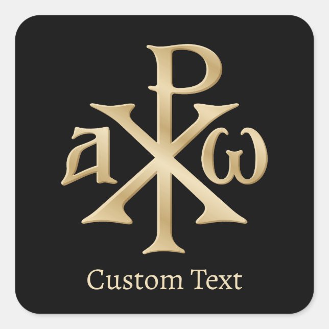 Chi Rho Christogram Square Sticker (Front)