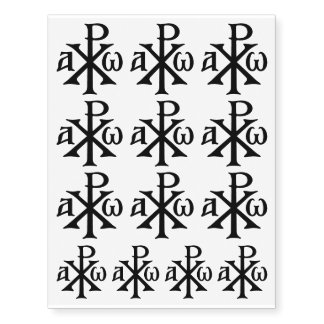 Chi Rho Christogram Temporary Tattoos