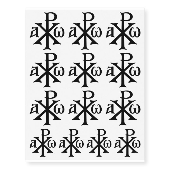 Chi Rho Christogram Temporary Tattoos (Front)