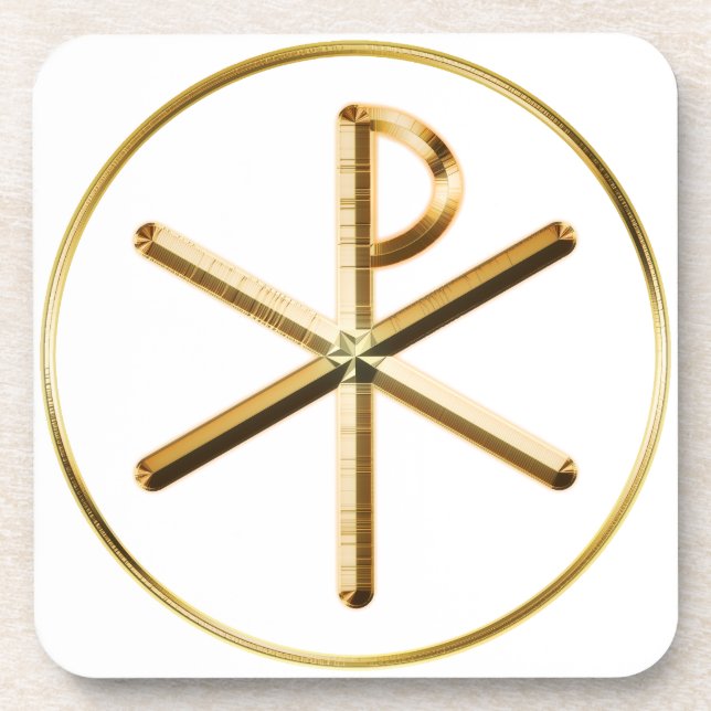 Chi-Rho glow Beverage Coaster (Front)