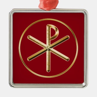 Chi-Rho glow Metal Ornament