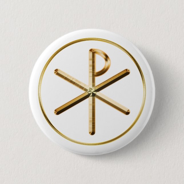 Chi-Rho glow Pinback Button (Front)