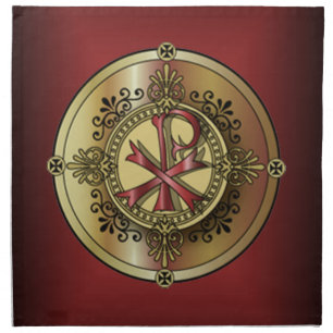 Chi-Rho Monogram ~ Christian Symbol P & X Cloth Napkin