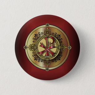 Chi-Rho Monogram ~ Christian Symbol P & X Pinback Button