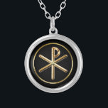 Chi-rho Silver Plated Necklace<br><div class="desc">The ancient Christian Chi-rho symbol formed from the first two letters of “Christ” in Greek.</div>