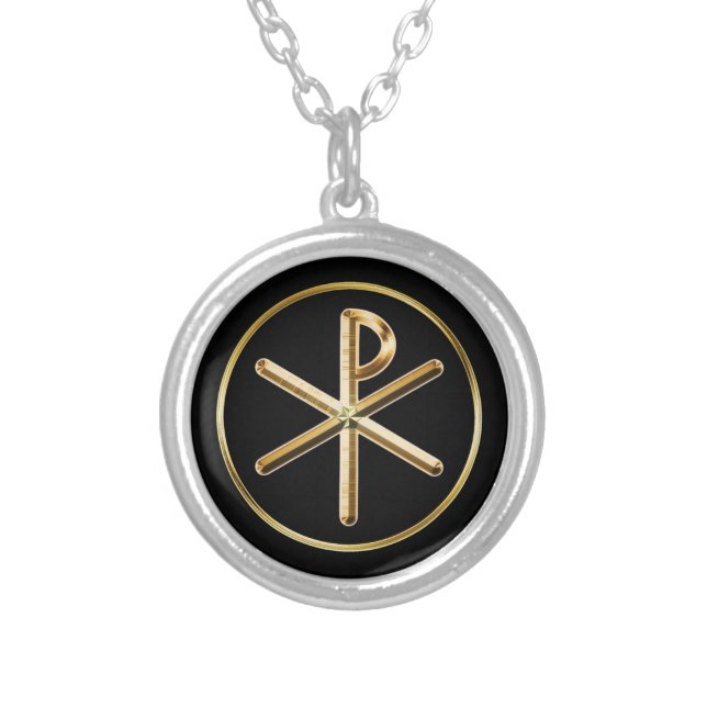 Chi-rho Silver Plated Necklace (Front)