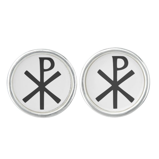 Chi Rho symbol Cufflinks (Front)