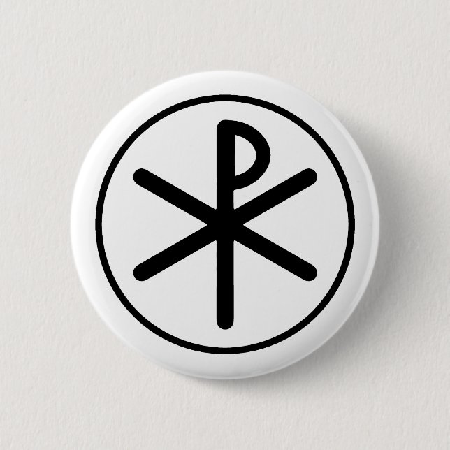 Chi-rho symbol pinback button (Front)