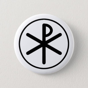 Chi-rho symbol pinback button