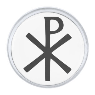 Chi Rho symbol Silver Finish Lapel Pin