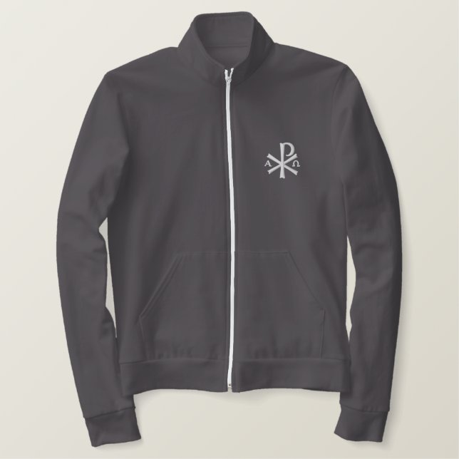 Chi Rho Zip Fleece Embroidered Jacket (Design Front)