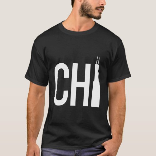 Chi White Chicago Skyscraper City T_Shirt