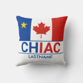 Chiac Acadian Canadian Flag 2 Last Names Throw Pillow (Back)