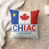 Chiac Acadian Canadian Flag 2 Last Names Throw Pillow (Blanket)