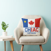 Chiac Acadian Canadian Flag 2 Last Names Throw Pillow (Chair)