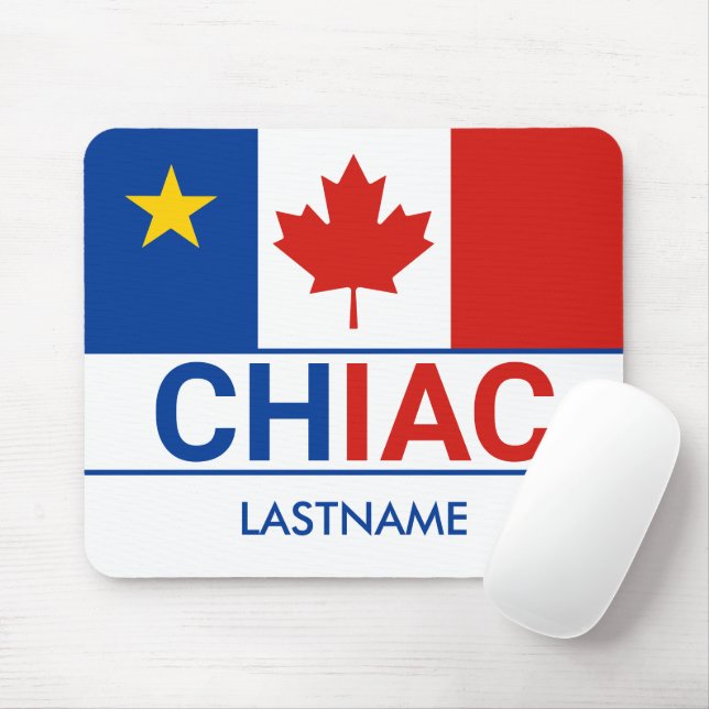 Chiac Acadian Canadian Flag 2 Surname Mouse Pad (With Mouse)