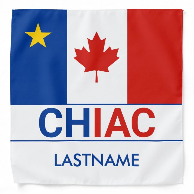 Chiac Acadian Canadian Flag Personalize  Bandana (Front)
