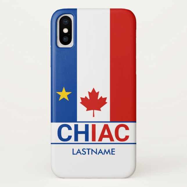 Chiac Acadian Canadian Flag Personalize   Case-Mate iPhone Case (Back)