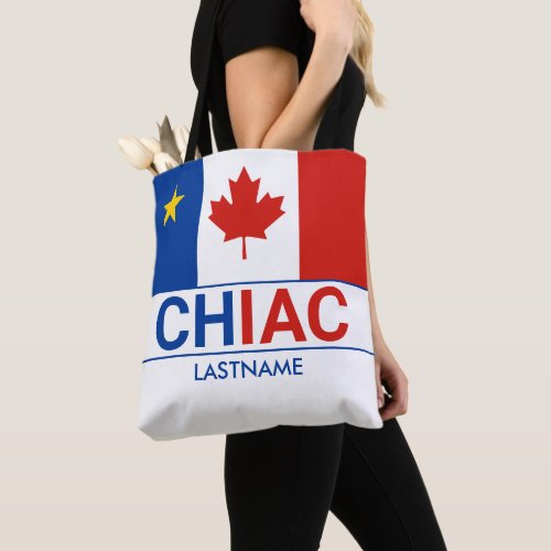 Chiac Acadian Canadian Flag Personalize Tote Bag