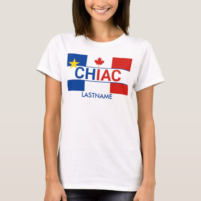 Chiac Acadian Canadian Flag Personalized T-Shirt (Front)