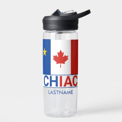 Chiac Acadian Canadian Flag Personalized Water Bottle