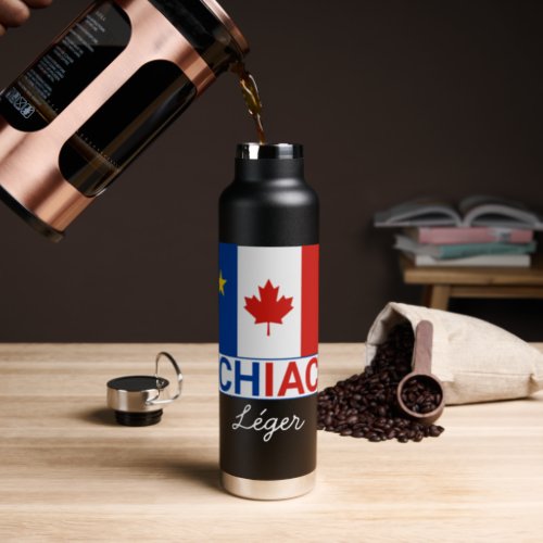 Chiac Acadian Canadian Flag Surname Water Bottle