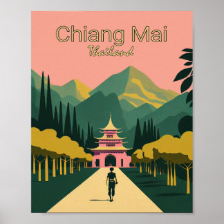 Chiang Mai Thailand Minimalist Travel Poste Poster