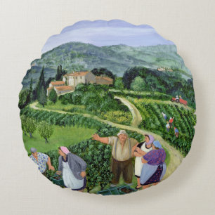 Chianti Classico Villa Trasqua Round Pillow