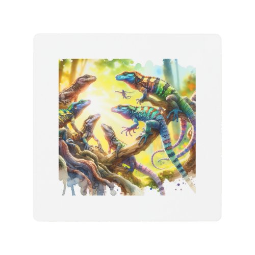 Chiapas Giant Anole 030624AREF115 _ Watercolor Metal Print