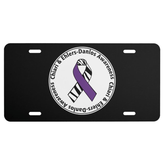 Chiari and Ehlers-Danlos Awareness License Plate (Front)