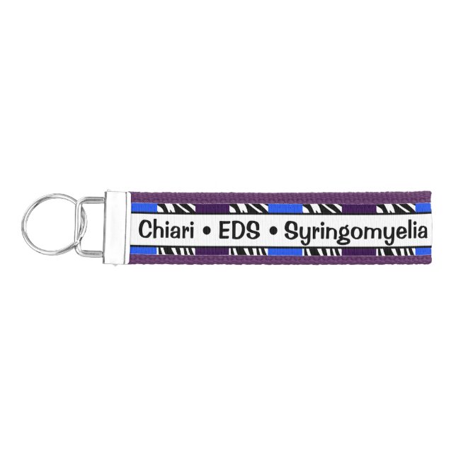 Chiari EDS Syringomyelia Awareness Wrist Key Chain (Keys on Left)
