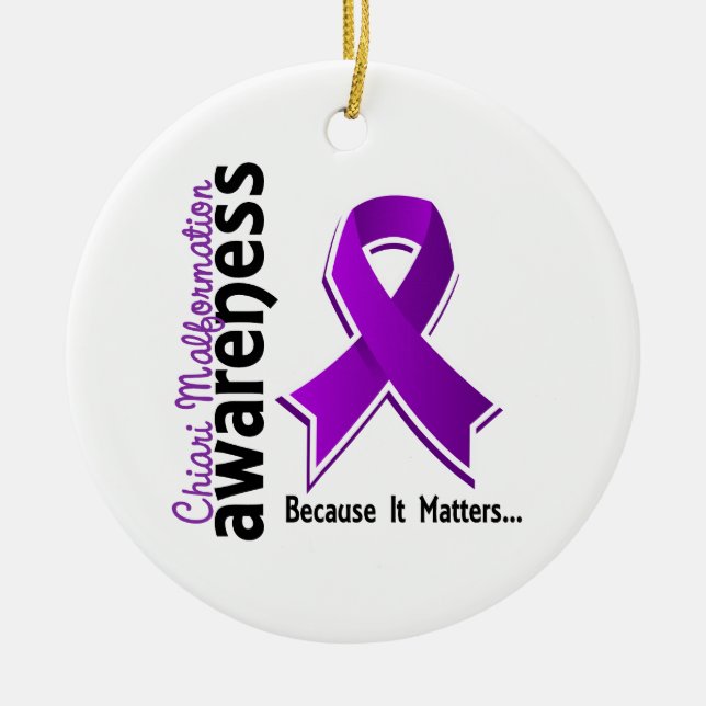 Chiari Malformation Awareness 5 Ceramic Ornament (Front)