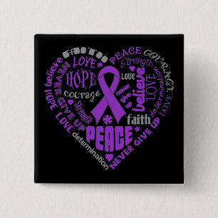 Chiari Malformation Awareness Heart Words Pinback Button