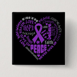 Chiari Malformation Awareness Heart Words Pinback Button