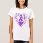 Chiari Malformation Awareness Heart Words T-Shirt