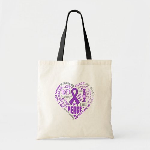 Chiari Malformation Awareness Heart Words Tote Bag