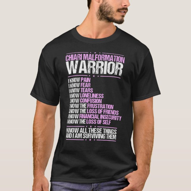 Chiari Malformation Awareness Pain Survivor Purple T-Shirt (Front)