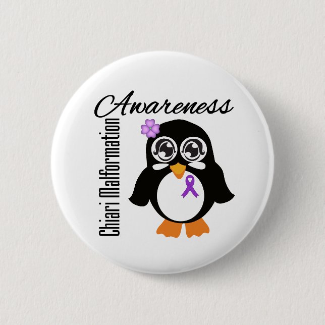 Chiari Malformation Awareness Penguin Button (Front)