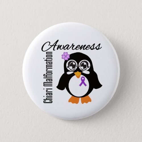 Chiari Malformation Awareness Penguin Button