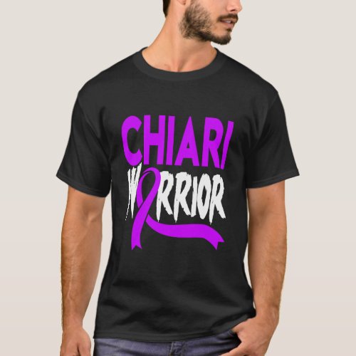 Chiari Malformation Awareness Purple Ribbon Warrio T_Shirt