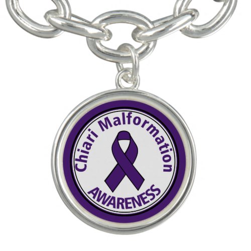 Chiari Malformation Awareness Ribbon Charm Bracelet